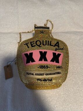 NWT Tequila bottle glitter purse